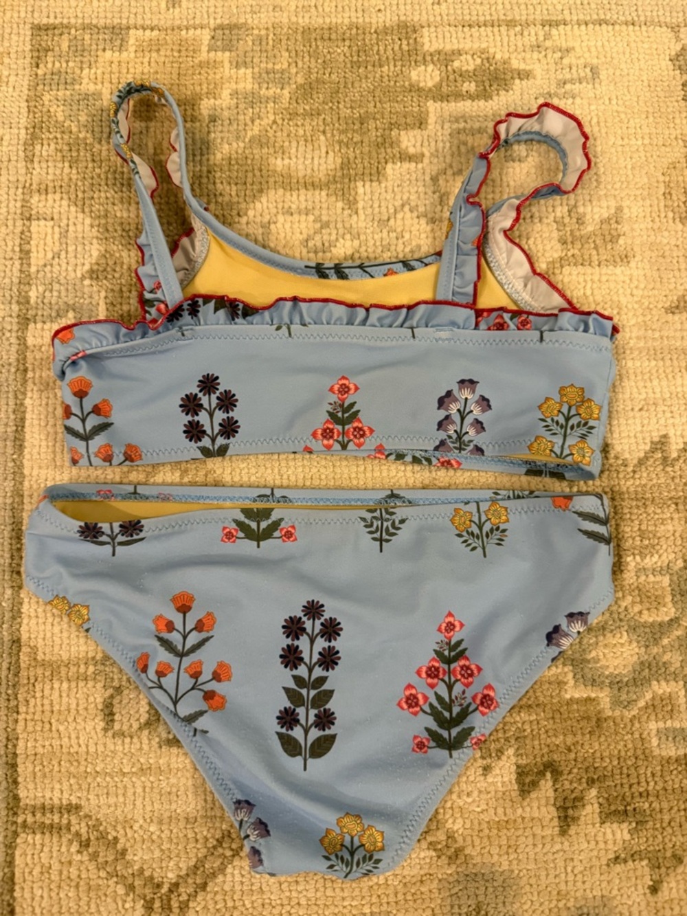 Pink Chicken Girls Blue Floral Two-Piece Bikini Set - Picture 2 of 3